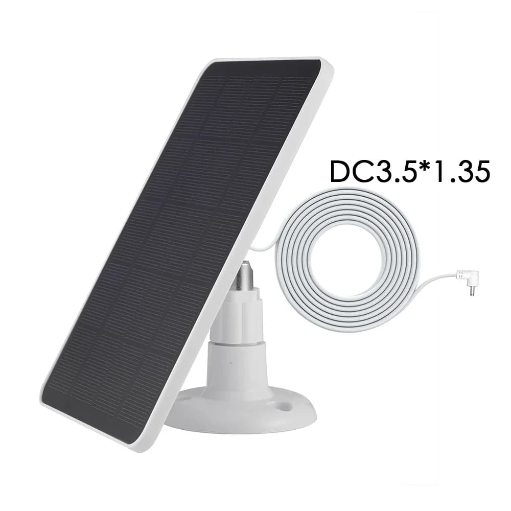 Pannello Solare 20W con Porta DC3.5x1.35, Caricatore Solare IP65 Impermeabile, Staffa di Montaggio a Parete Rotante a 360° per Telecamere di Sicurezza Esterne