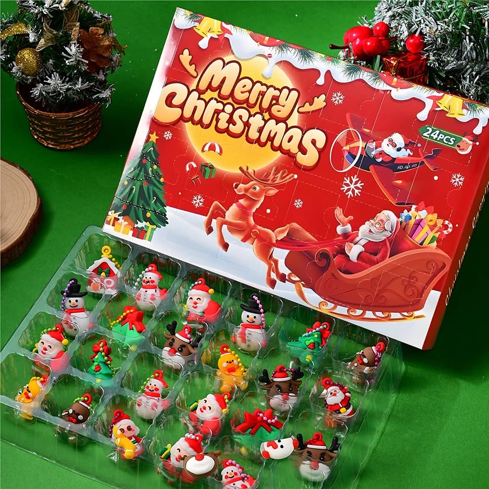 Calendario dell'Avvento di Natale Regali Regalo Caccia al tesoro Decorazioni per scatole Regali 2025 Figurine Cose per regalo calendario di Natale fai da te