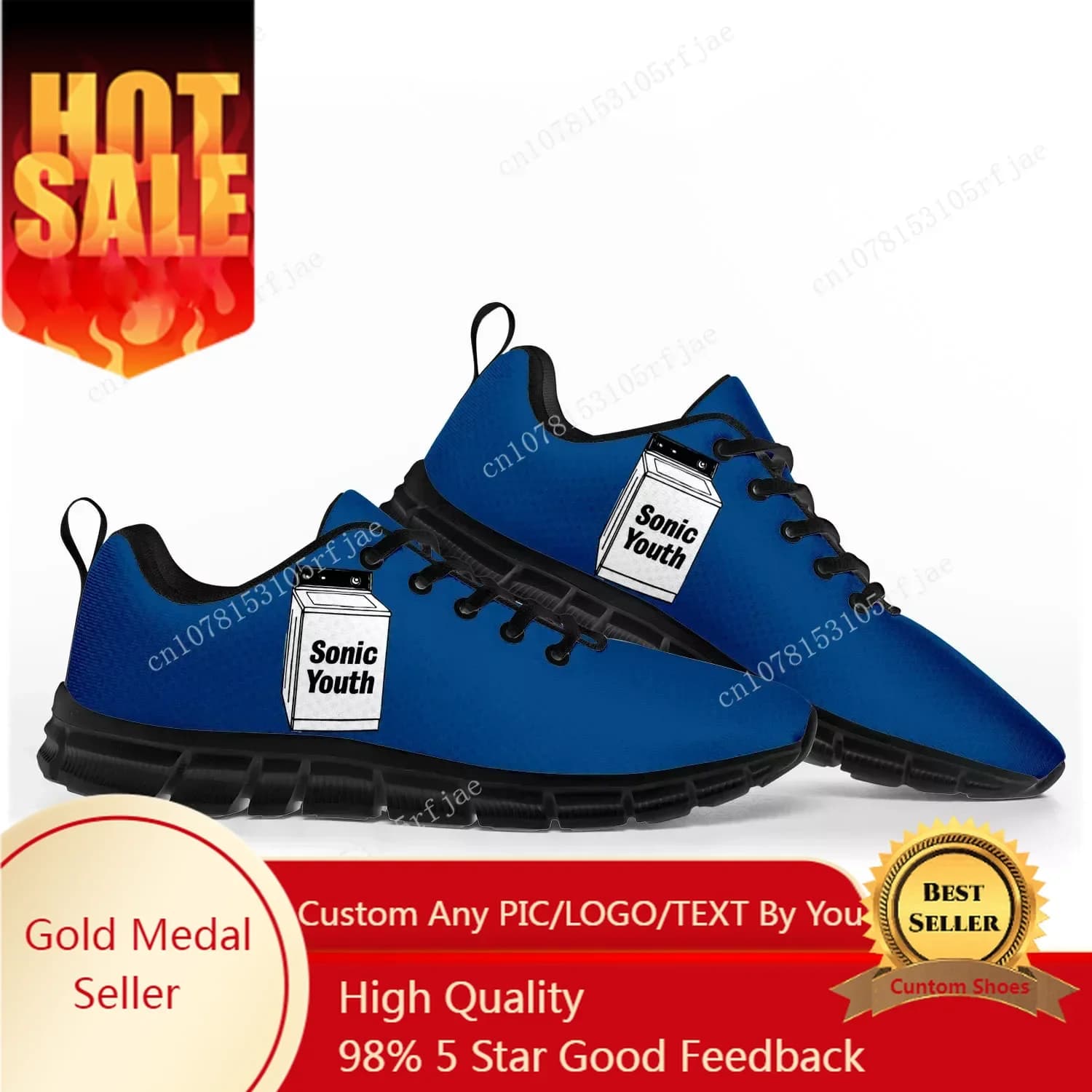 Sonic Youth Rock Punk Scarpe sportive Scarpe da ginnastica da donna per uomo Scarpe casual personalizzate per coppia nere