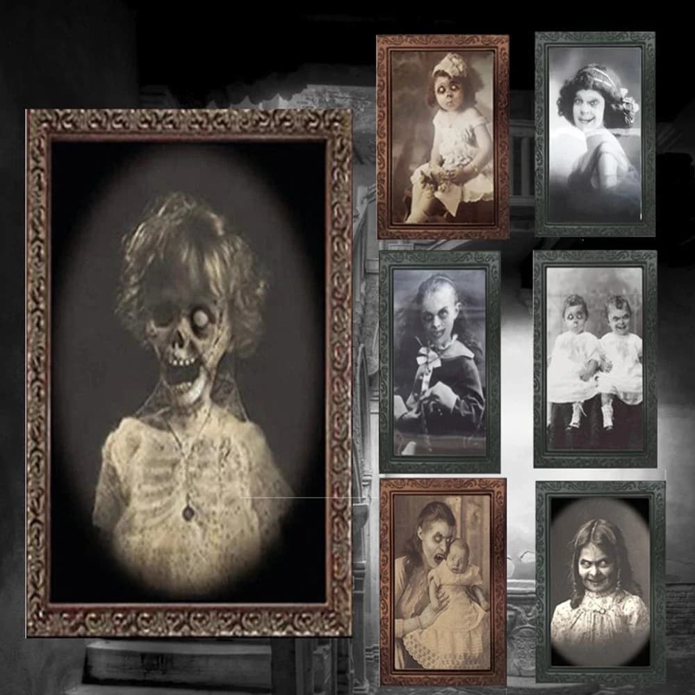 Cornice 3D che cambia faccia Fantasma Decorazione di Halloween Forniture artigianali horror Decorazioni per feste in casa stregata Oggetti di scena di Halloween