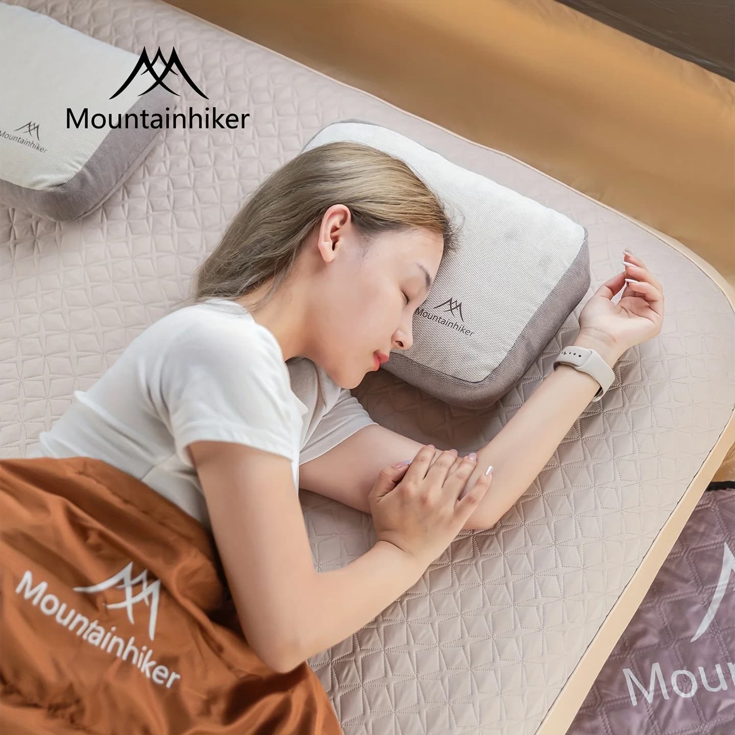 Mountainhiker Self inflating sponge pillow soft, quiet, washable, perfect essential for outdoor adventures and camping