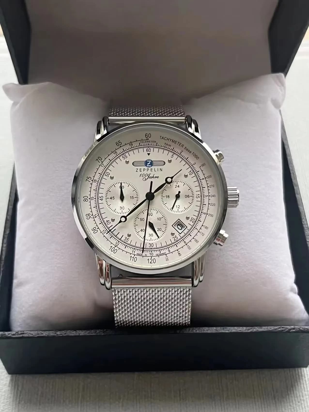 Zeppelin Airship Automatic Mens Watch Stainless Steel Retro Business Commemorative Gift Fashion Leisure Timepiece Case New Watch