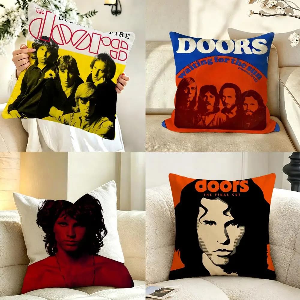 Band T-The.D-Doors Cushion Cover Pillow Case Anti-dustmite Pillowcase Silky Short Plush Sofa Cushion Cover hot