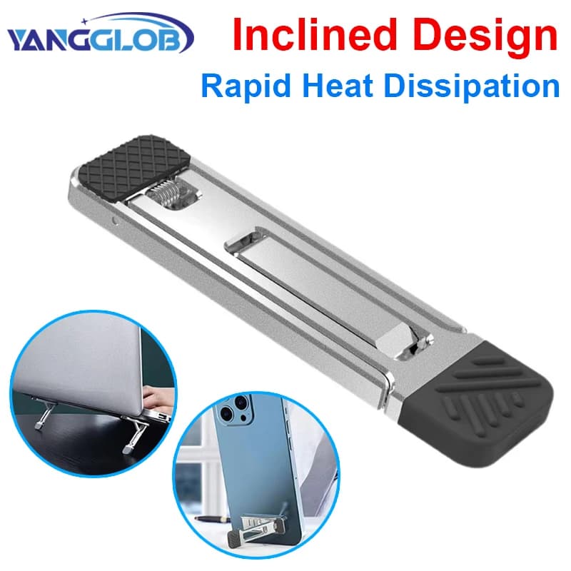 Laptop Stand Aluminum Alloy Mini Folding Holder 3 Height Adjustment Notebooks Bracket Accessories For Macbook Smart Phone