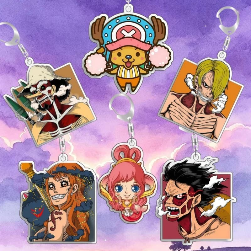 Keychain for One Piece Shirahoshi Sanji Nami Acrylic Homemade cartoon anime Backpack Pendant Decoration Collection Fans Gift 5cm