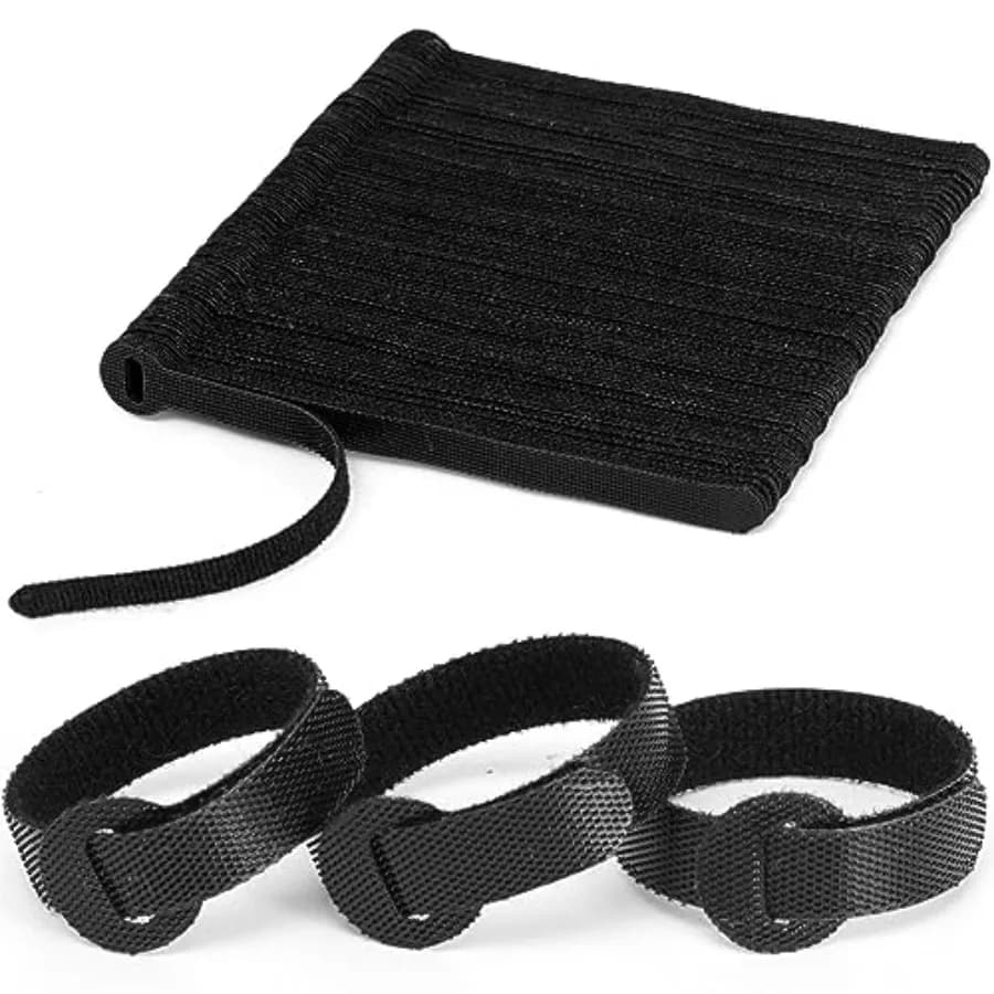 150PCS Reusable Fastener Straps - 6 Inch Cable Management Ties, Adjustable Hook and Loop Organizer Straps for Home, Office and
