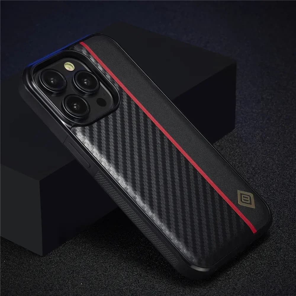 Carbon Fiber Leather Case for iPhone 14 15 11 12 13 Pro Max XR Xs 7 8 Plus Se 2020 2022 Shockproof Hybrid Cover
