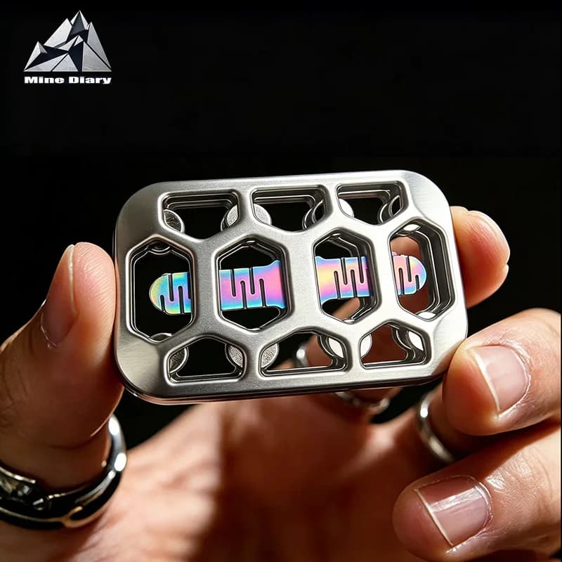 Fidget Spinner in Metallo EDC con Forcella Magnetica e Slider a Spinta Illimitata, Giocattolo Antistress per Adulti