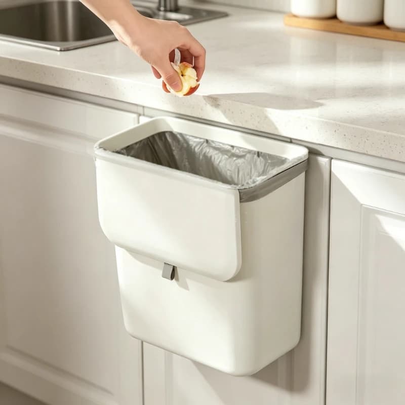 Cestino per Rifiuti da Cucina con Coperchio, da Appendere a Parete o su Porta, Creativo Contenitore per Carta Igienica da Bagno