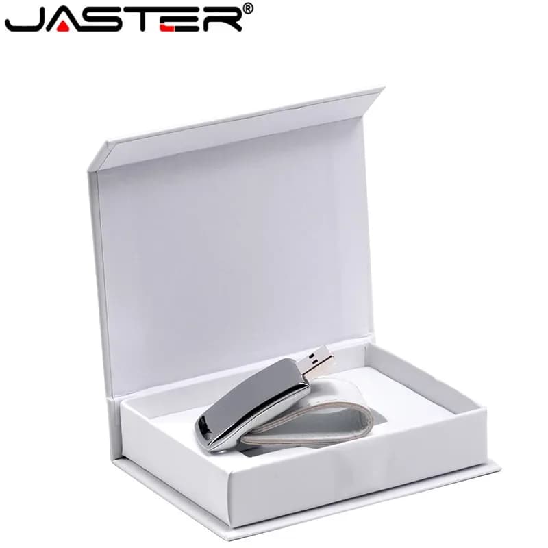 JASTER Logo personalizzato per chiavetta USB 2.0 da 64 GB, 32 GB, 4 GB, 8 GB, 16 GB, Pendrive in pelle USB + confezione regalo (Oltre 10 pezzi, logo gratuito)