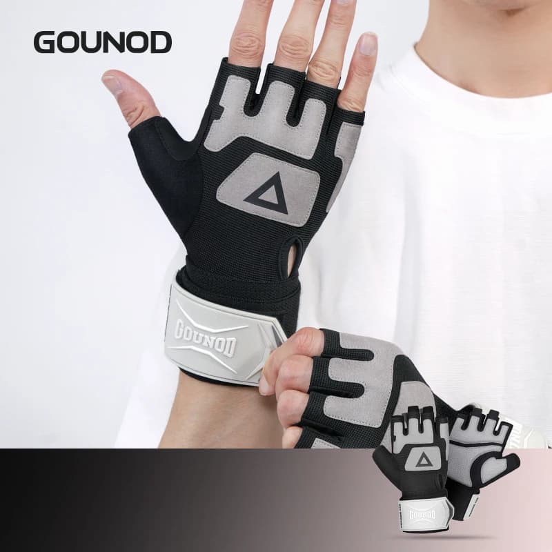 1 Pair Breathable Cycling Gloves Workout Gym Gloves for Men Women Weight Lifting Fingerless Gloves Training Exercise Fitness