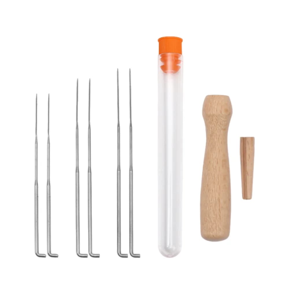 Set di aghi per infeltrimento creativo con manico in legno, strumenti per infeltrimento della lana fai da te, kit professionale per principianti di infeltrimento artigianale