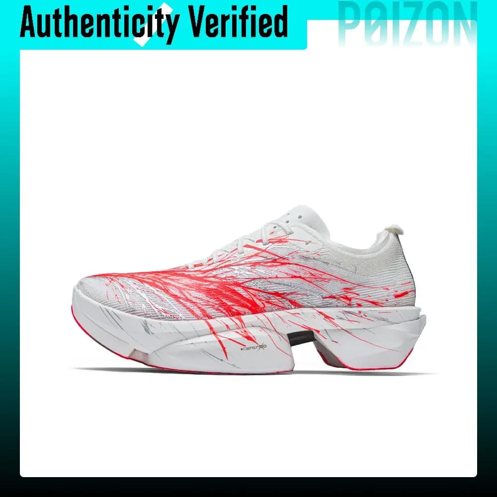 ANTA C10 2 Running Shoes Men's Low-top Papyrus White/Neon Bright Dark Red/Silver 112625576-1