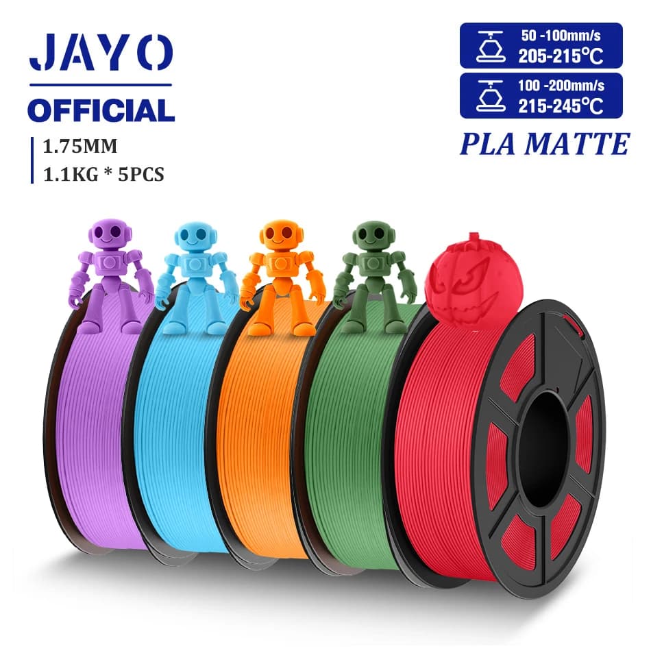 JAYO PLA Opaque Filament 1.75mm 3D Printer Filament PLA 5 Rolls/set For 3D Printers FDM 3D Filament Neatamente Ferito High Tenacity
