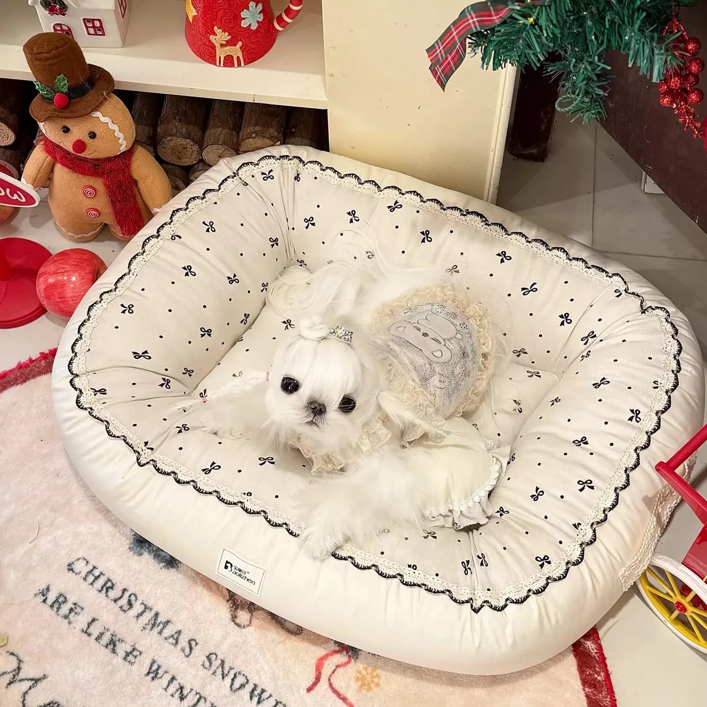 Cuccia per animali domestici in cotone caldo e carino, con stampa, facile da curare, per cani e gatti, cuccia per gattini.
