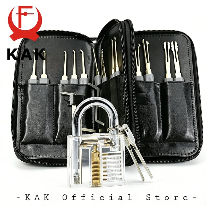 KAK Set di 24 Pezzi di Strumenti per Scassinare Serrature e Kit di Estrattori per Serrature Auto, Ideale per Principianti e Professionisti, Set di Attrezzi per Fabbri