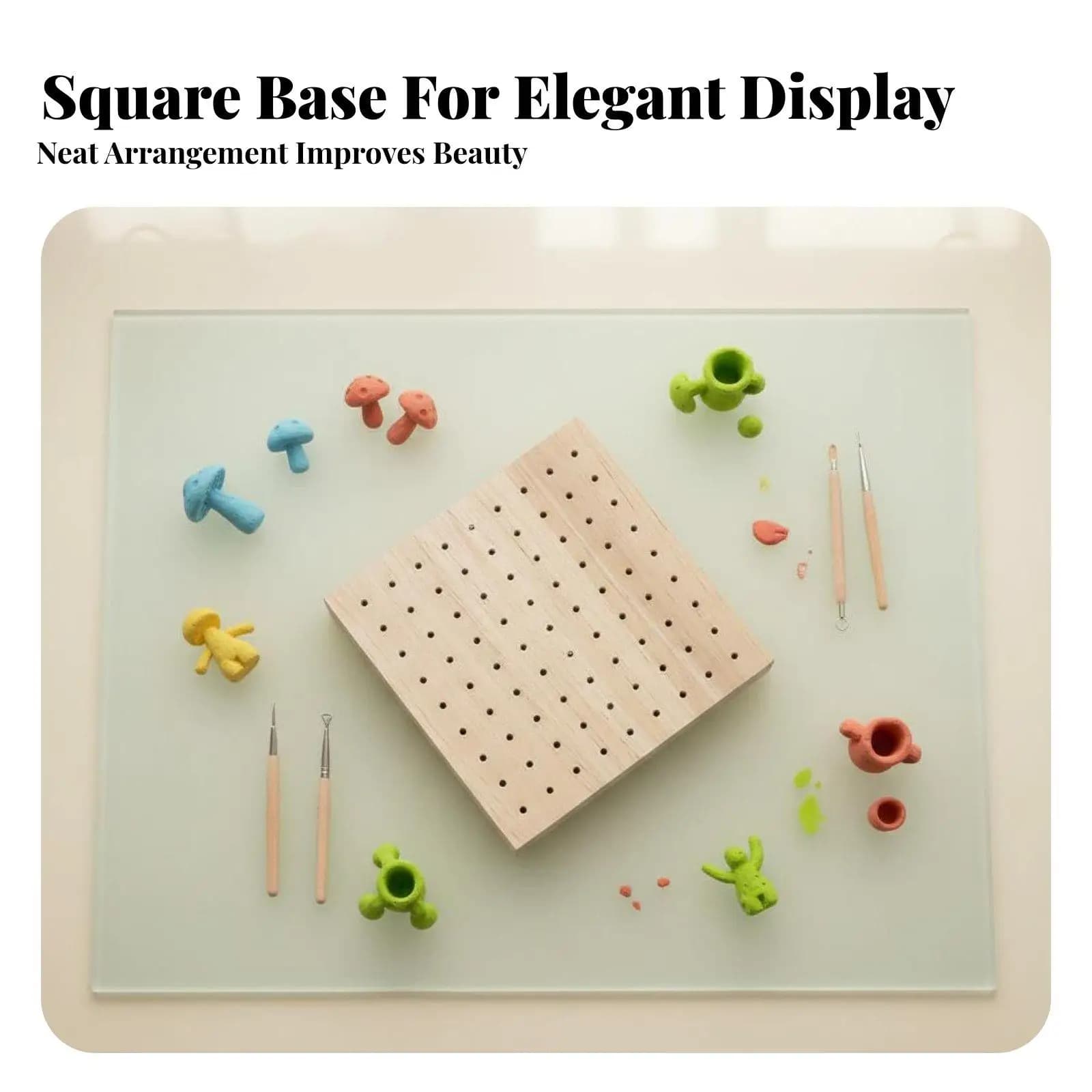 Resin Clay Board Durable Oak Clay Curing Rack Ventilated Sculpting Platform for Polymer Clay Work