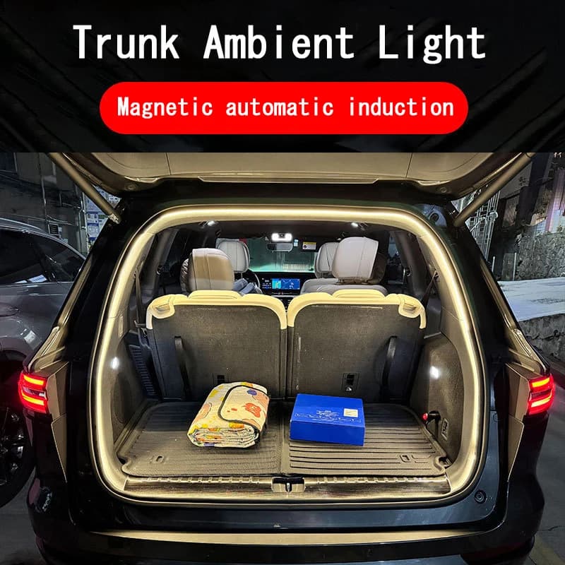 Striscia di illuminazione per bagagliaio di un'auto a LED 5M Luce soffusa impermeabile a taglio libero Illuminazione a LED Fanale posteriore a induzione automatica magnetica