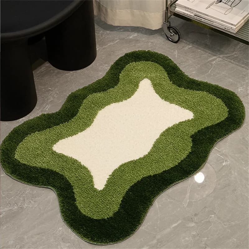 40x60cm Imitation Cashmere Bathroom Mat Anti-Slip Absorbent Floor Carpet for Living Room And Bathroom Irregular Design