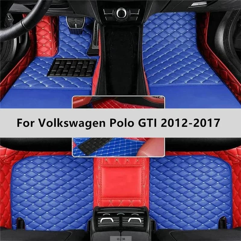 Tappetini auto personalizzati per Volkswagen Polo GTI 2012-2017, tappetini per auto, accessori per interni