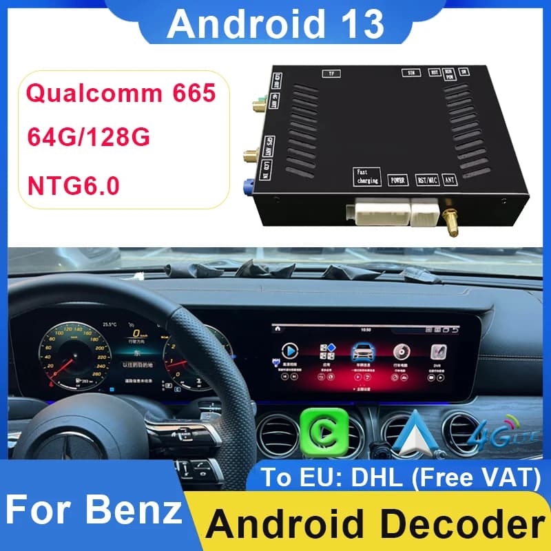 Modulo di controllo Decorder Box per Mercedes Benz AB CA CLA E GLA GLB GLC GLS NTG6.0 MBUX Sistema CarPlay Android Auto Adattatore GPS