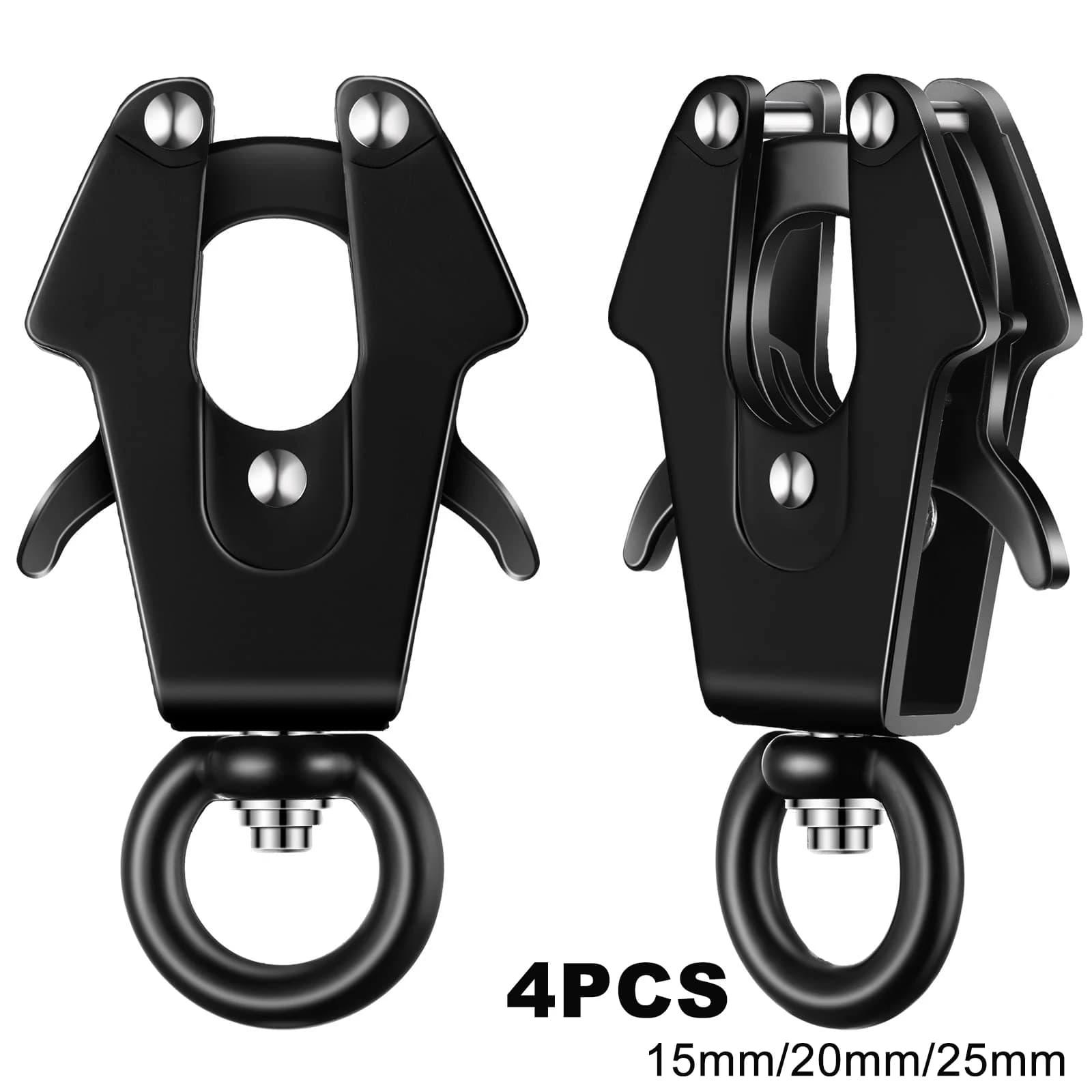 4 Pcs Frog Clip Black Dog Basic Leashes 360 Degree Swivel Clip Leash Clasp Heavy Duty Quick Release Chain Buckle Cable Leash