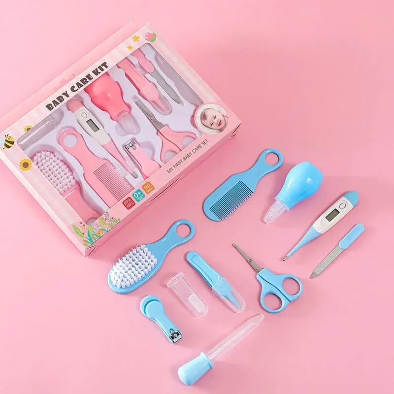 Cura della salute dei capelli Termometro Spazzola per toelettatura Clipper Massaggiagengive Kit spazzolino da denti Baby Essentials 10PCS Set per la cura del tagliaunghie del bambino Kid
