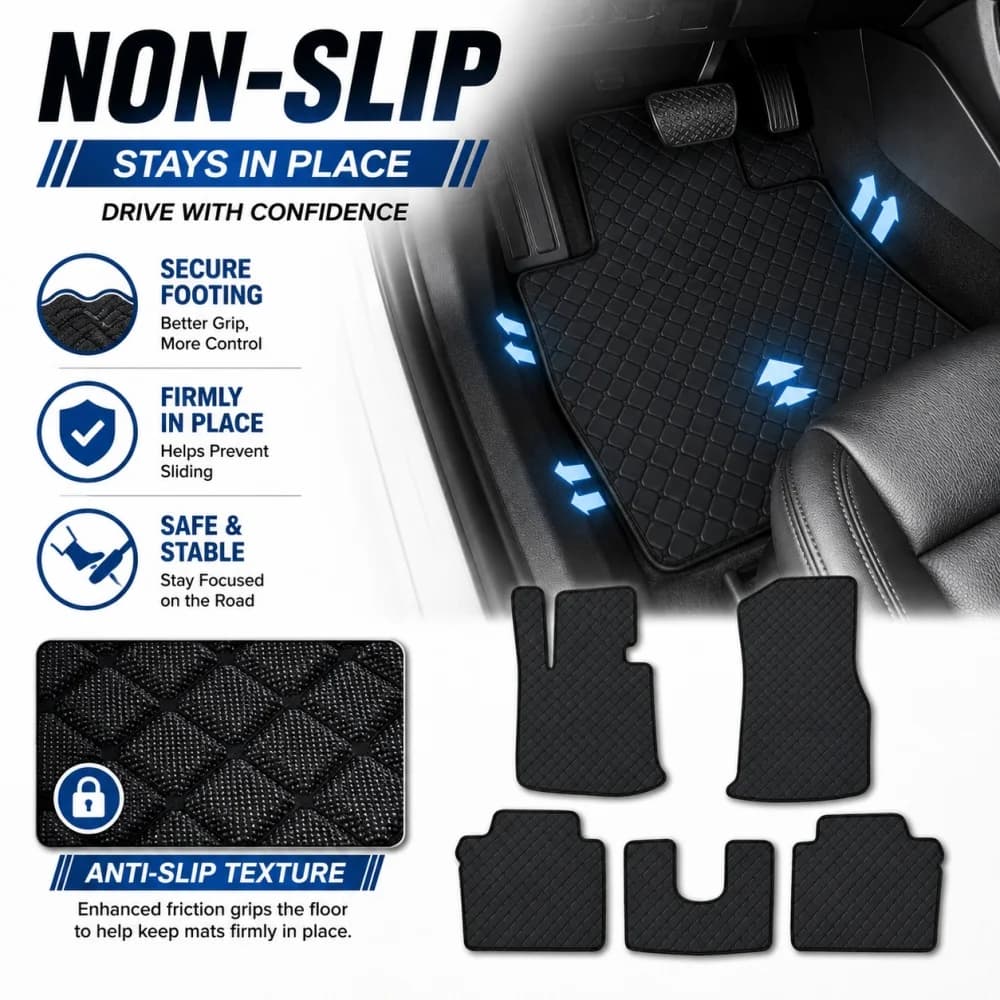 Luxury PU 3D For XPENG P5 5-Seat Sedan 2021-2026 Custom Flat Car Floor Mats Anti-Slip Car Accessories Left/Right-hand Drive