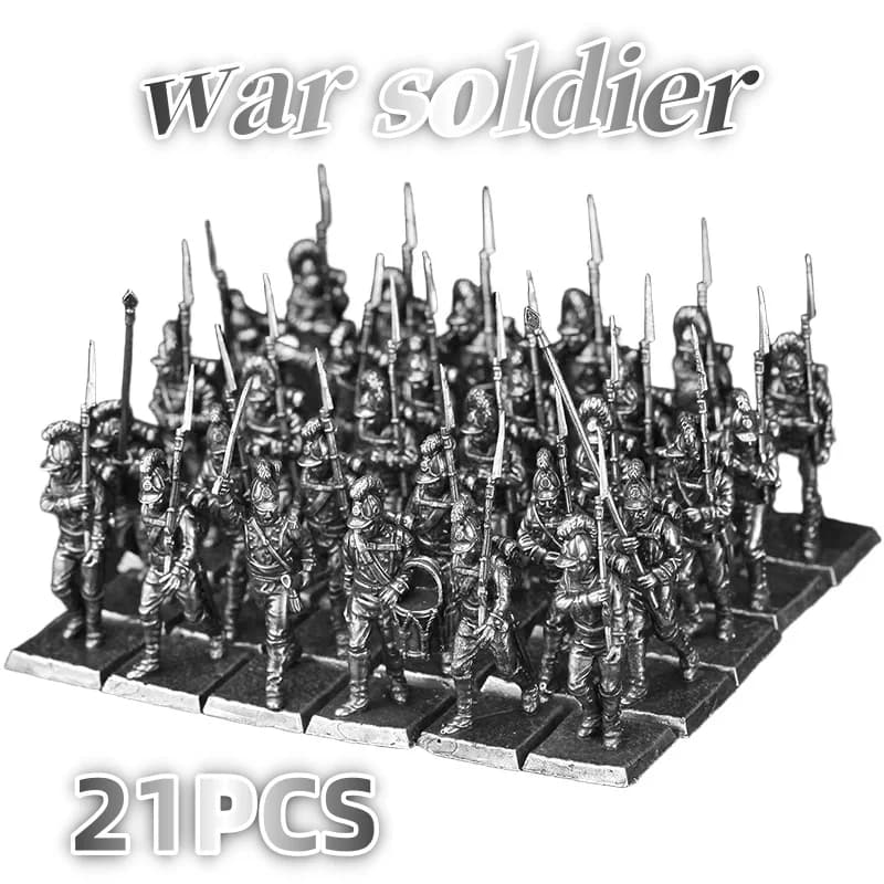 Set di Soldatini in Miniatura delle Guerre Napoleoniche, Figurine in Metallo per Collezione, Decorazione per Casa e Ufficio, Pezzi per Giochi di Scacchi