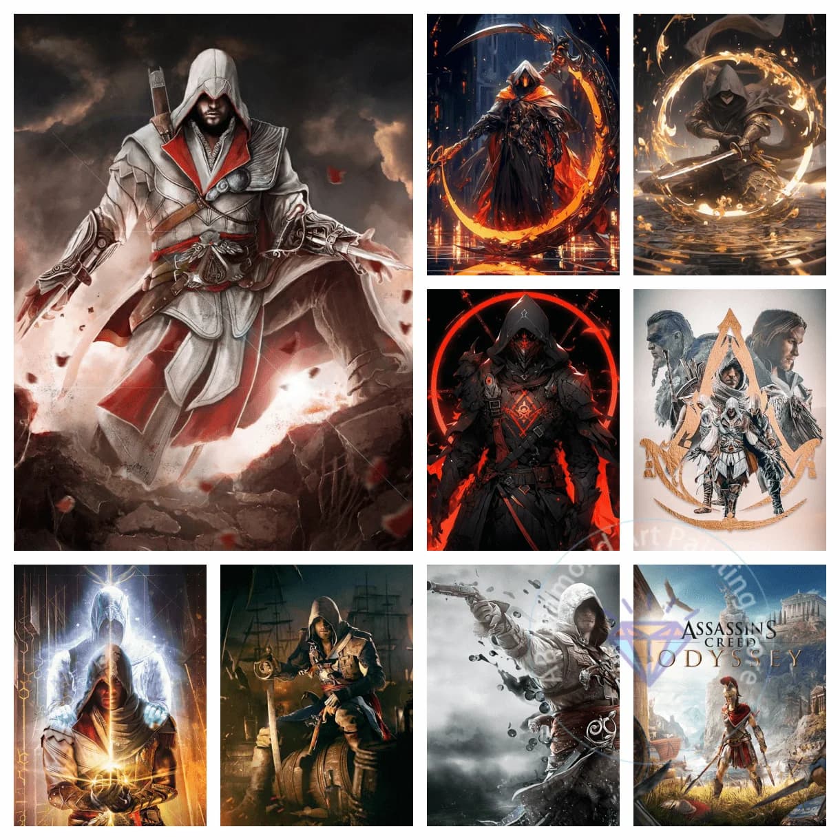 Assassin's Creed Gioco AB Kit di pittura diamante 5D fai da te diamante ricamo punto croce mestiere arte regalo artigianato decorazioni per la casa