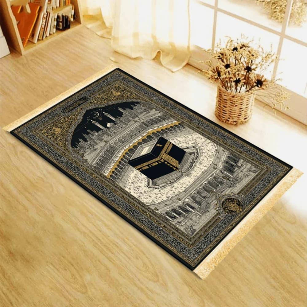 Tappetino da preghiera islamico VIKAMA con nappine, tappeto da viaggio pieghevole per musulmani, Janamaz portatile da esterno, tappeto per pellegrinaggio, regalo per il Ramadan