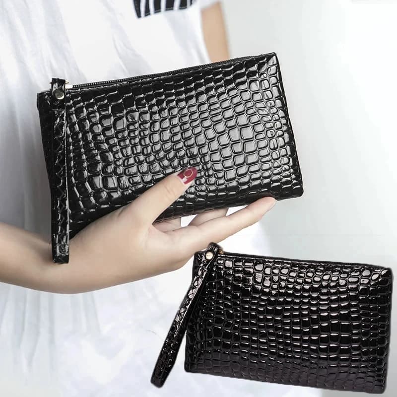 Borsa per cosmetici nera da donna Borsa per trucco piccola con cerniera Borsa da viaggio Neceser Borsa per cosmetici da donna Borsa per organizer da toilette