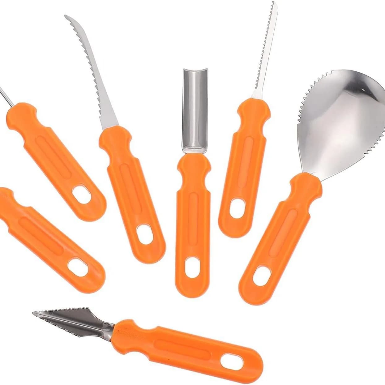 7 pieces of Halloween pumpkin cut knife pumpkin lantern set DIY carving tools clay cutting hand pumpkin tools for art crafts