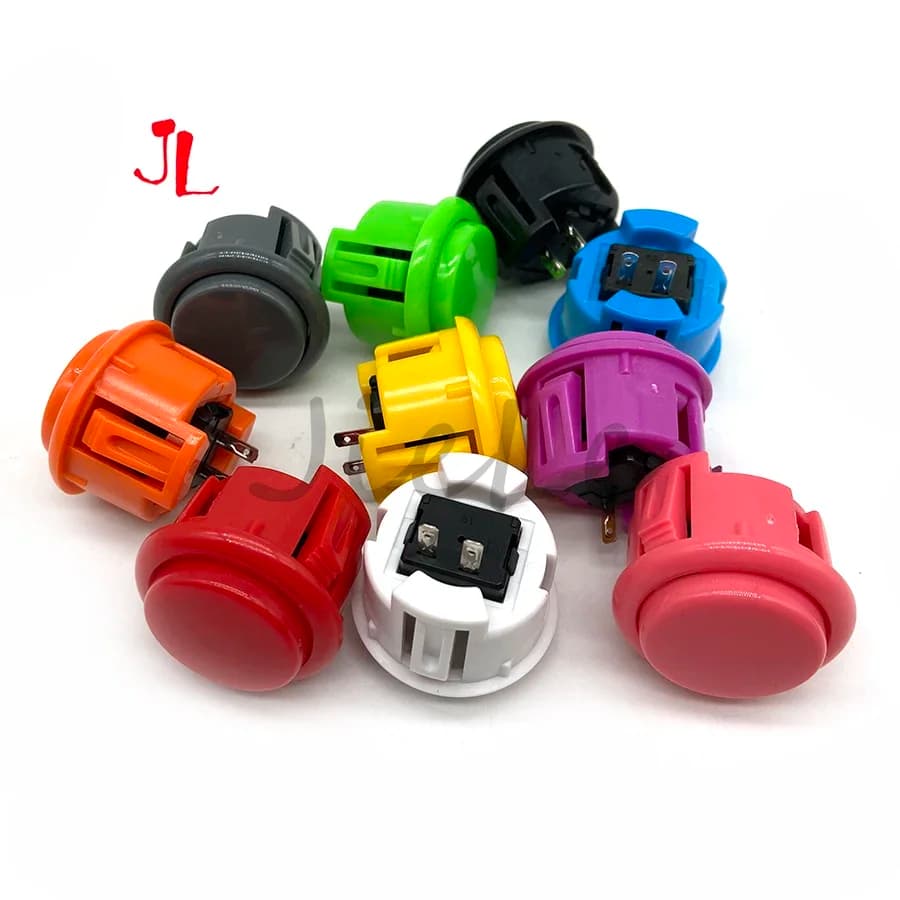 12 Pz Multicolor Non LED Arcade 30mm Copy button SANWA OBSF-30 OBSF-24 for FAI DA TE Raspberry Pi MAME PC Pandora Game