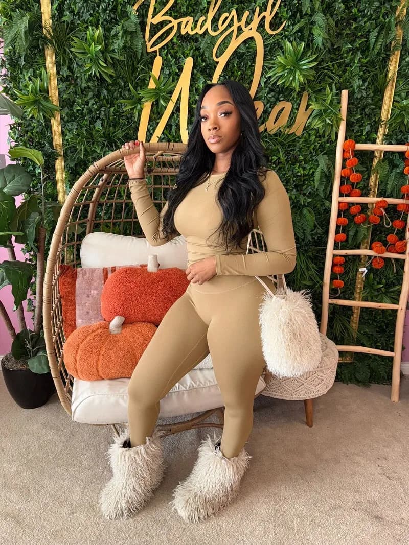 Fitness Workout 2 Piece Set Slim Tracksuits Women Solid O Neck Long Sleeve T-shirts Top + Leggings Skinny Pants Yoga Suits