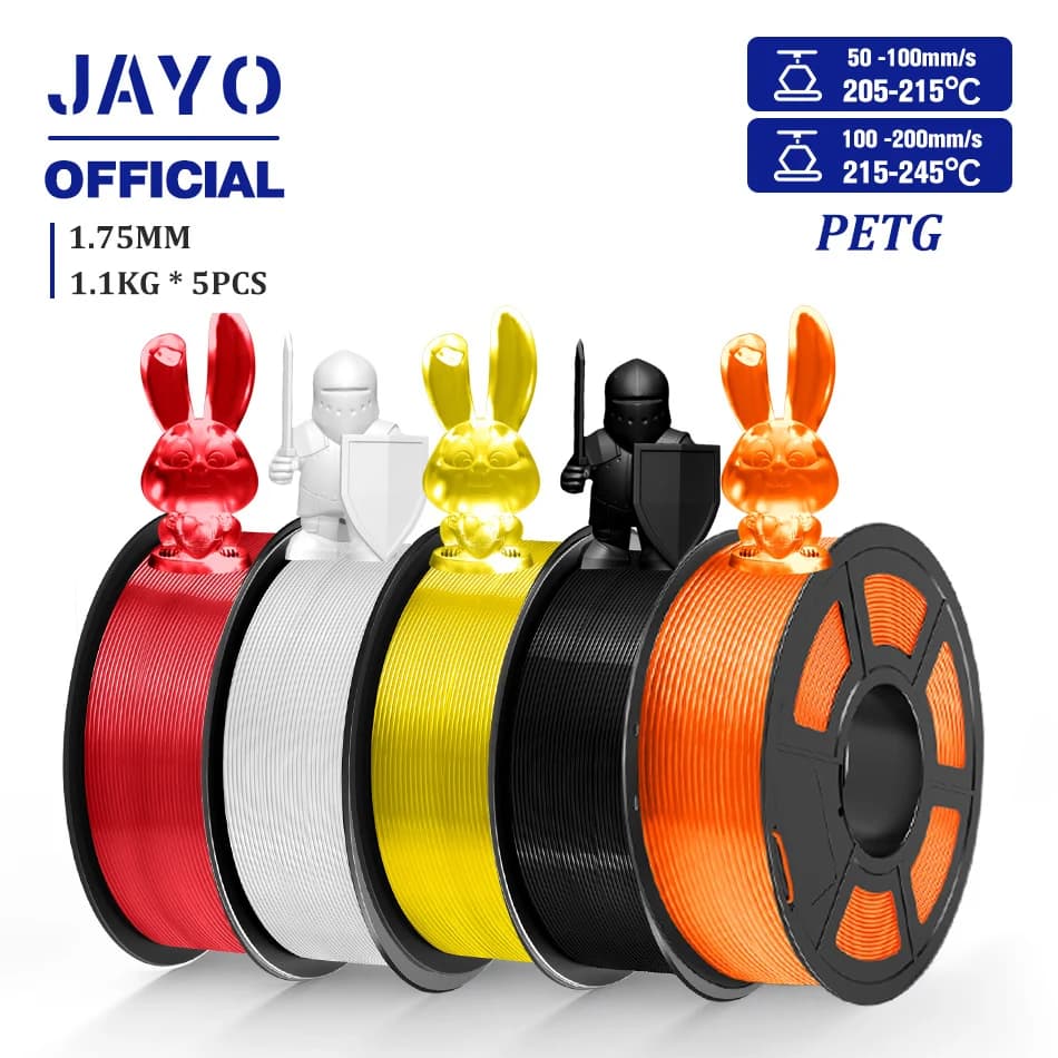 JAYO PETG Filamanet 1.75MM 5 Rolls/set Filament 3D PETG Printer Neatarily Ferite 3D Printing Material For FDM 3D Printer