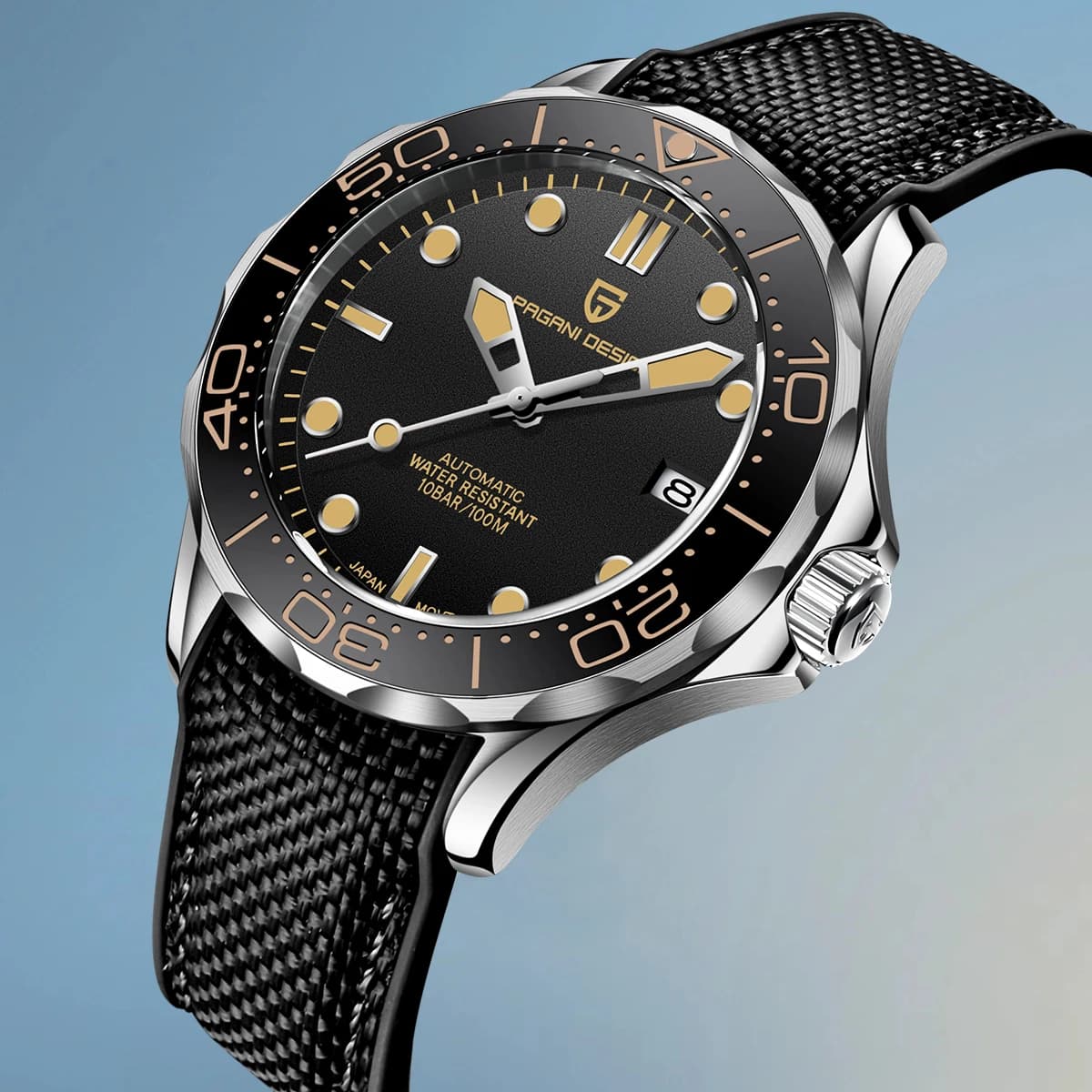 PAGANI DESIGN New Men's Watch Automatic Japanese 8215, Luxurious with Crystal Sapphire AR, Mechanical Clock Waterproof 007