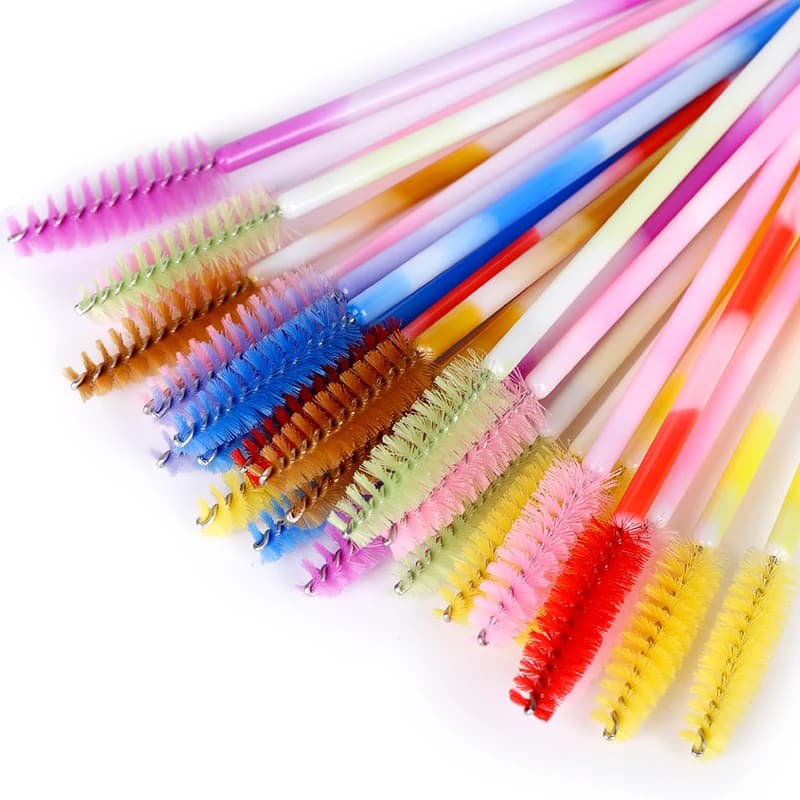 50/100Pc Eyebrow Brush Use And Drop Brushes Rainbow Mascara Mascara Bacchetta Applying Eyelash Extension Tools Wholesale Cosmetic Makeup