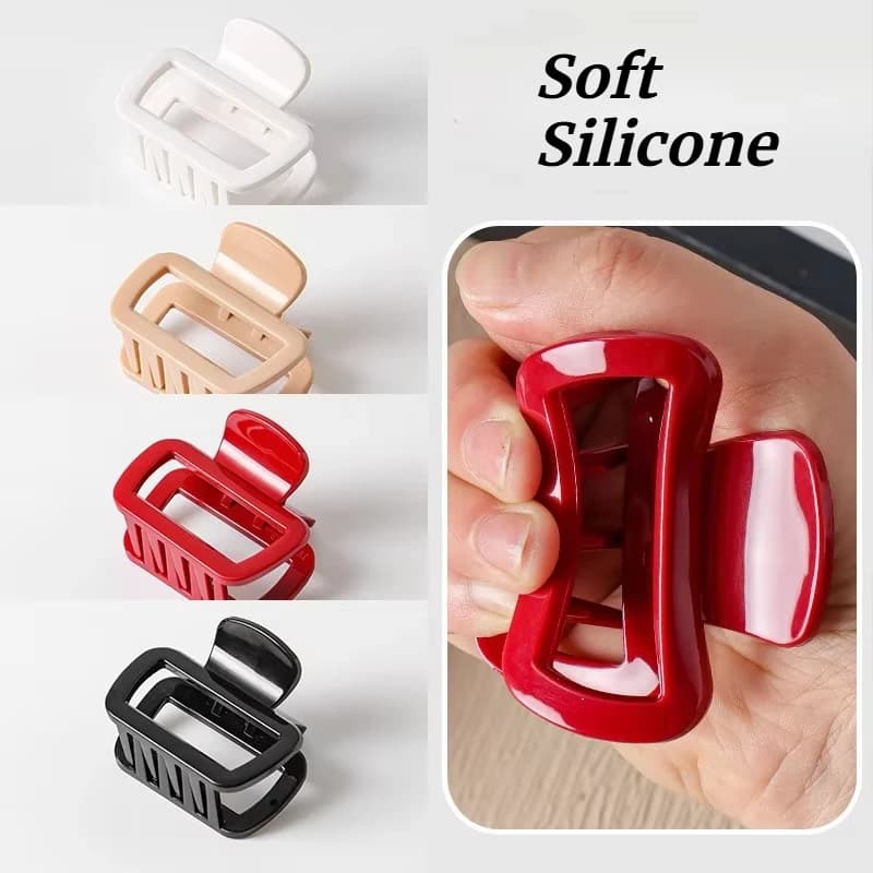 Nuovo morbido silicone quadrato artiglio dei capelli 6.2CM piccoli artigli clip anti-collisione durevoli fermagli per capelli accessori per capelli per le donne ragazza