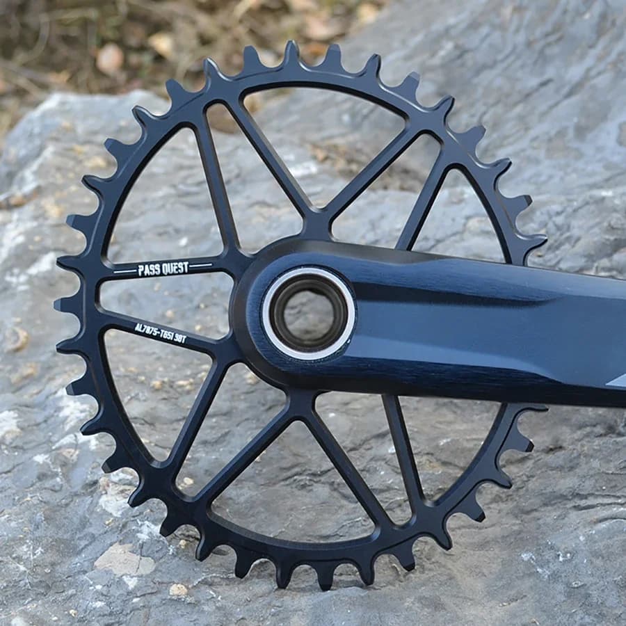 PASS QUEST ovale Corona 0mm offset MTB Stretto Ruota di catena per bicicletta larga per guarnitura SHIMANO M7100 M8100 M9100 12S