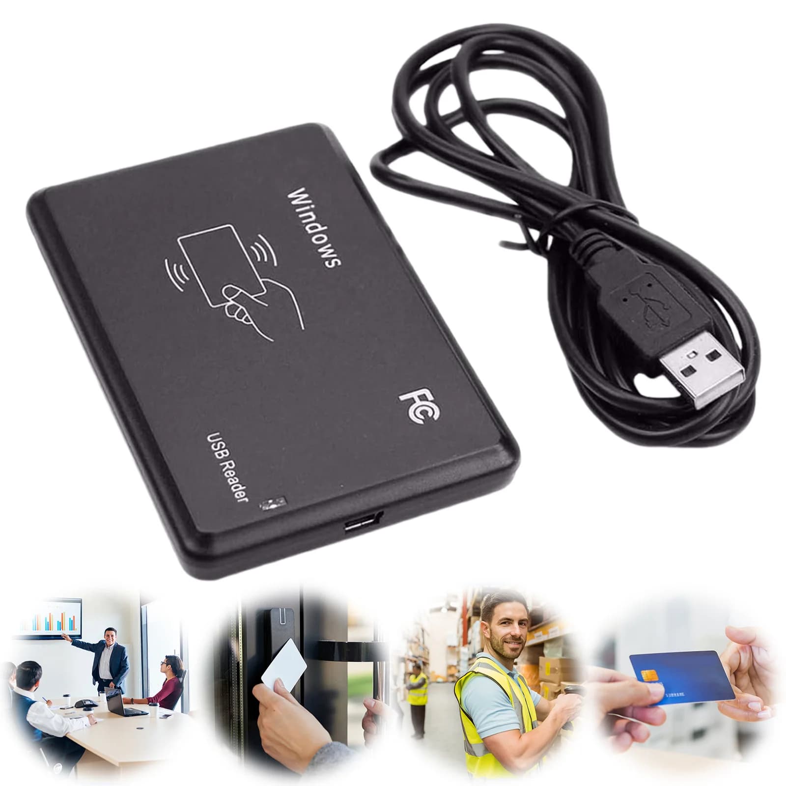Lettore/Scrittore di Schede IC Contactless 13.56MHz NFC con Interfaccia USB per Controllo Accessi e Programmazione Criptata
