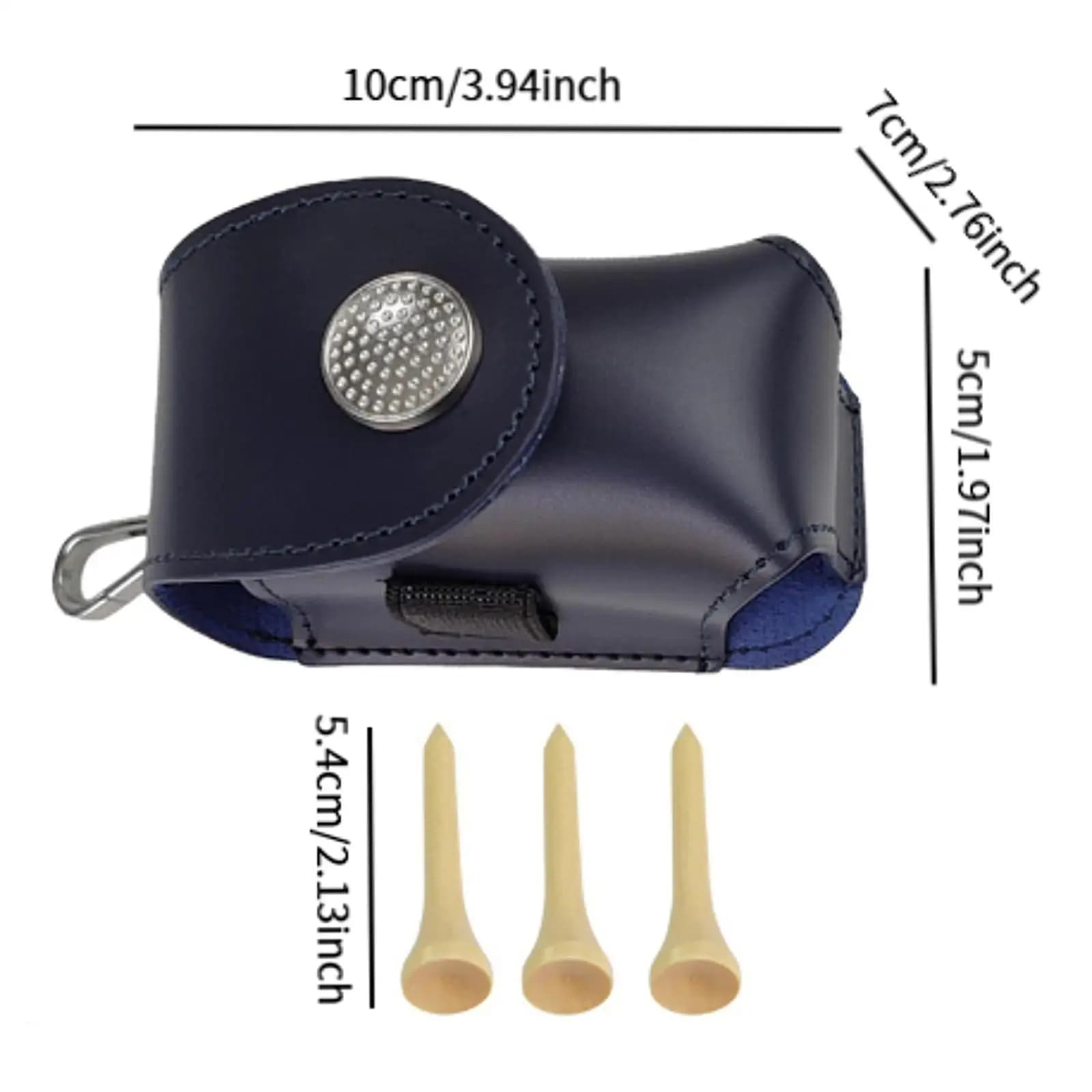 Borsa da golf con porta tee, piccola, con attrezzo per divot, tasca porta accessori, porta palline, custodia per tee sportivi, borsa per il trasporto delle palline da golf