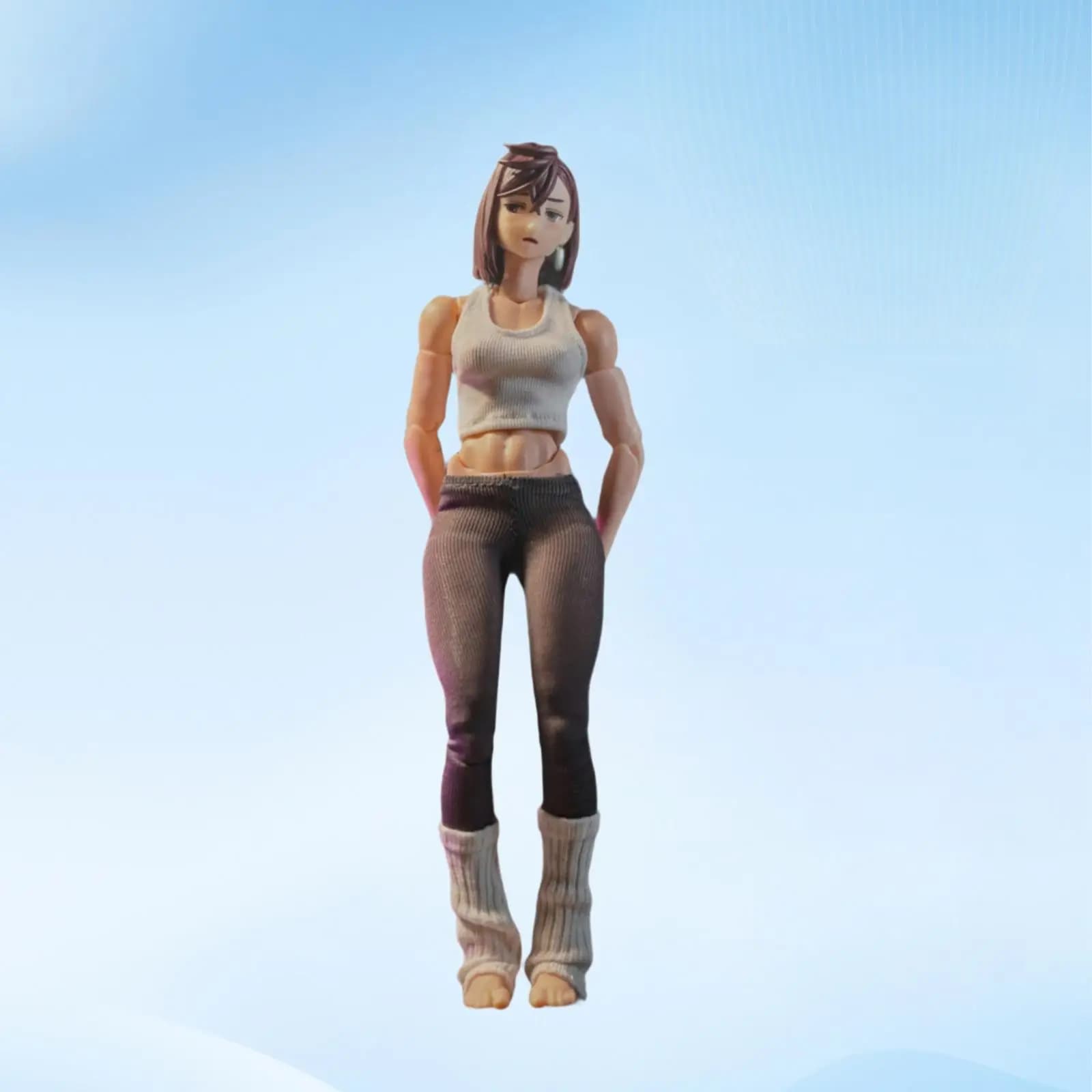 Gilet, pantaloni e calzini per action figure in scala 1/12, accessori versatili per giocattoli, completo yoga per bambole 1:12