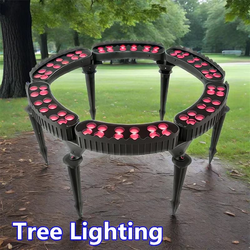 LED RGB Anello di giunzione Albero Hugger Lampada Luce da giardino 40W 60W 72W 84W Paese Cortile Notte Paesaggio Decor Pavimento Faretto AC12V 220V