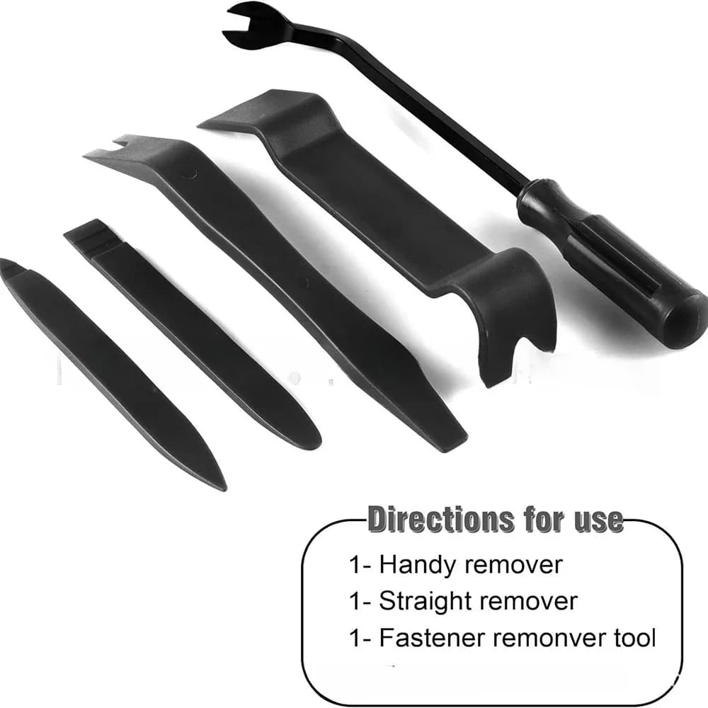 Kit di strumenti per la rimozione del rivestimento automatico da 1-5 pezzi, kit di strumenti per la leva in plastica antigraffio - Set di rimozione del dispositivo di fissaggio per clip del pannello della porta interna per il veicolo