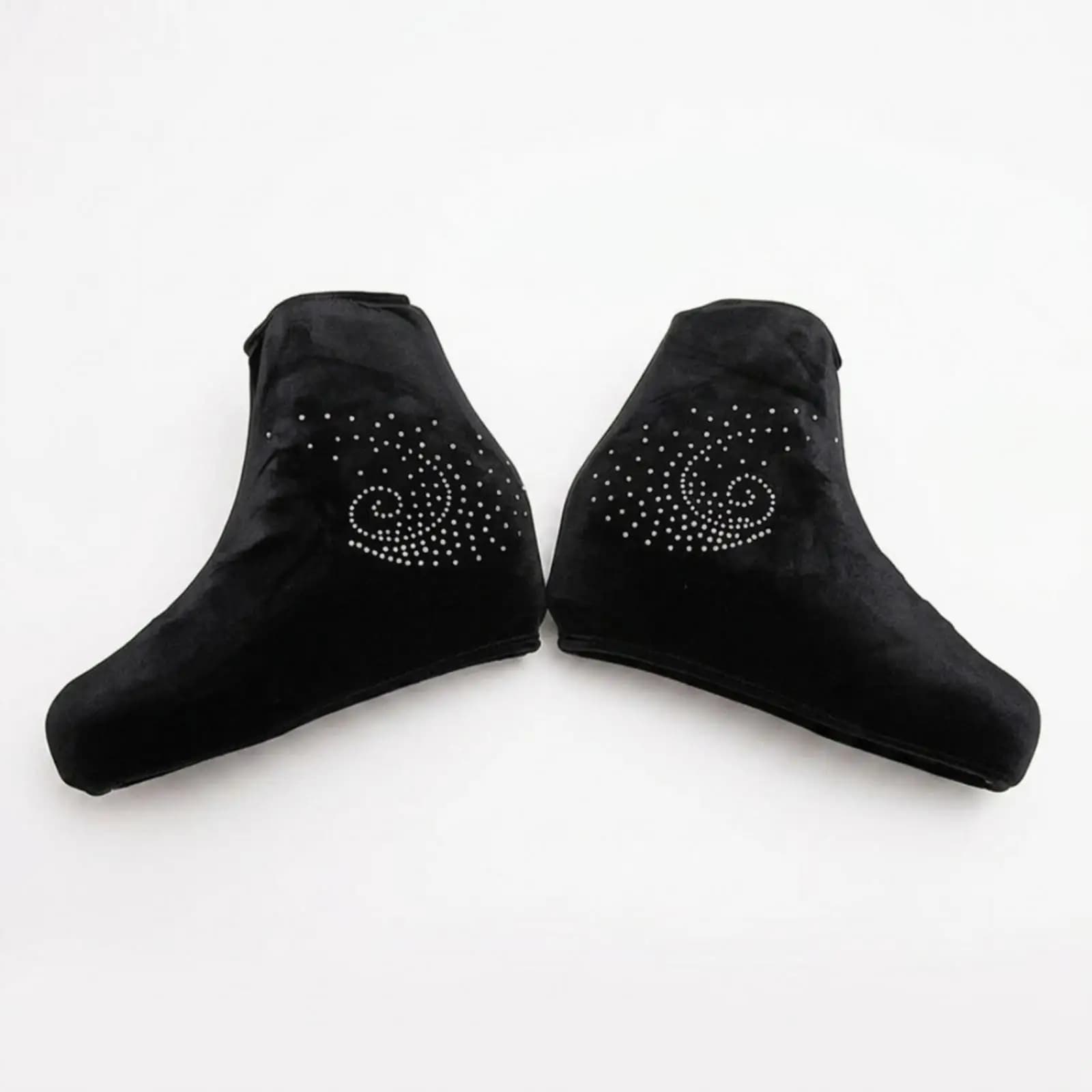 Artistic Velvet Ice Skate Covers Structured Plush Blade Protection Covers for Ice Skating Travel and Storage