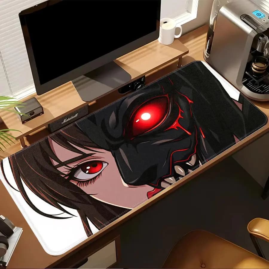 overlock Mouse Pad Computer Laptop Pad Desk accessories Keyboard Mouse Pad office Pad Game Console Pad Oni MaskGirl Red Art