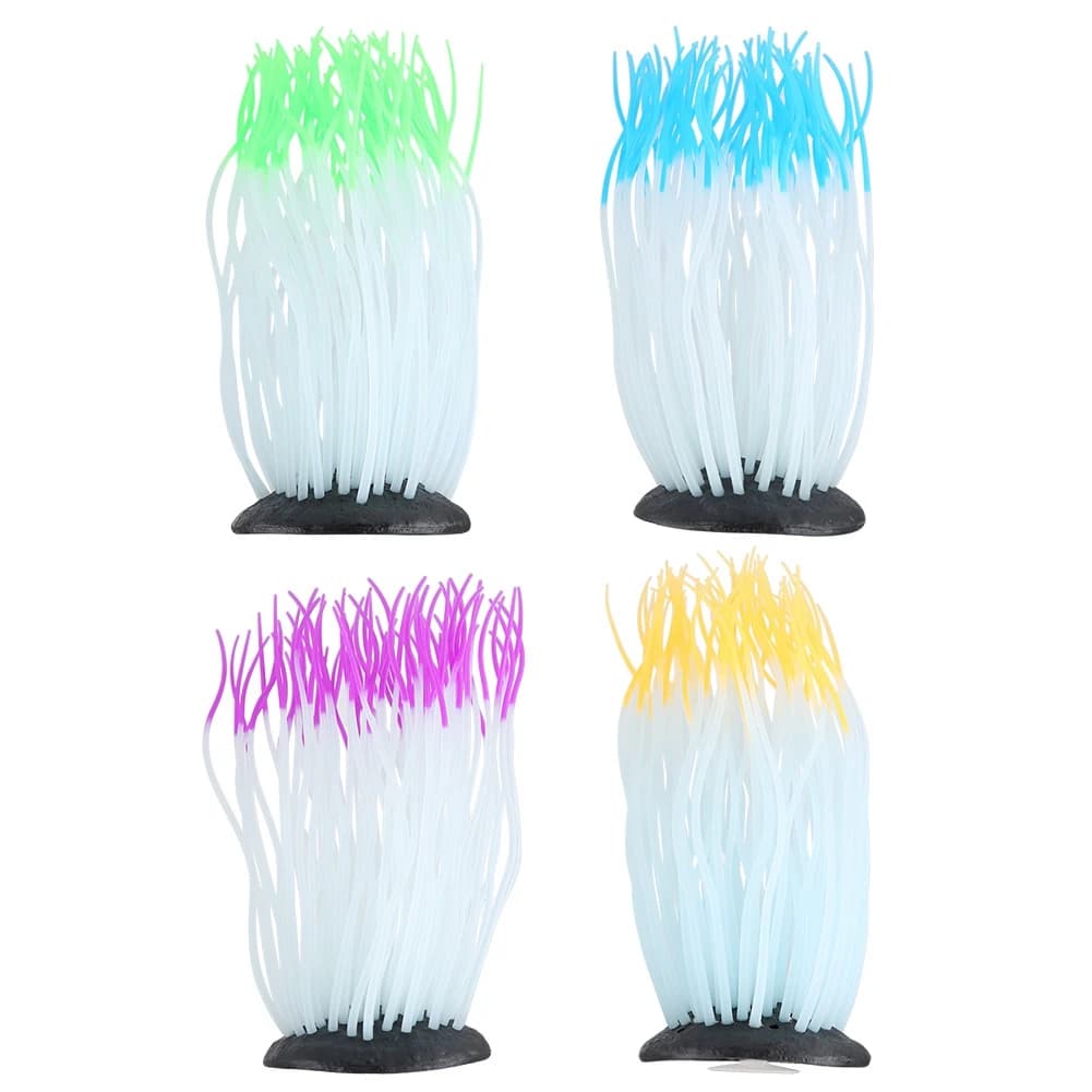 Simulation Artificial Silicone Sea Anemone Coral Ornament for Aquarium Fish Decor Silicone Anemone Aquarium Anemone Decor