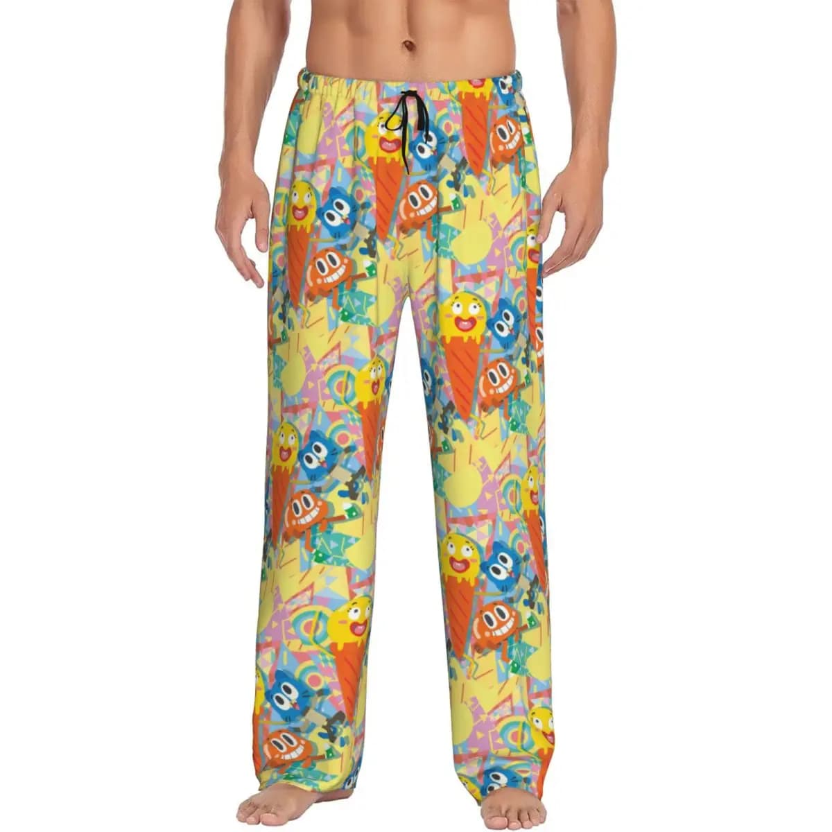 Custom Pigiama Pants 'The Wonderful World of Gumball' for Men, Comfortable and Elasticized with Pockets