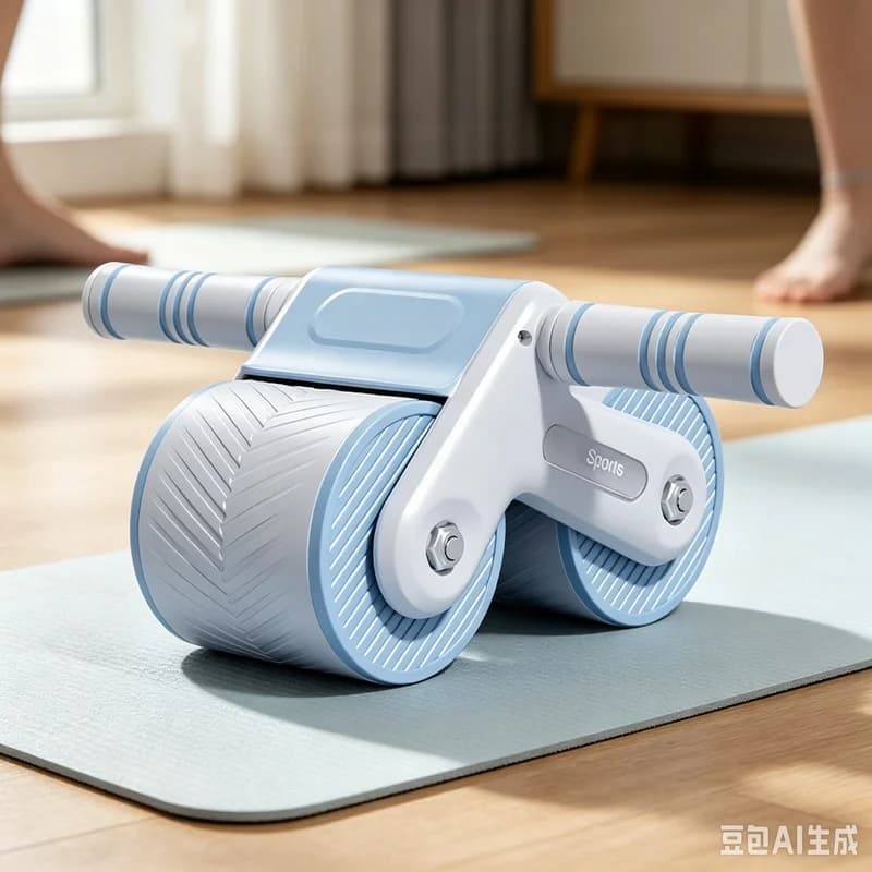 Auto Rebound Double Wheel Ab Roller with Phone Holder, Non-Slip Abdominal Core Trainer for Beginner Home Workout